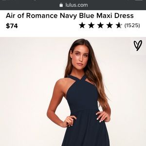 Lulus Air of Romance Blue (navy) full length dress